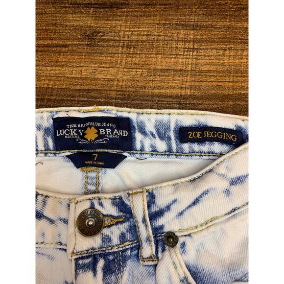 LUCKY BRAND Girl’s Distressed Zoe Jeggings / Size: 7 - Picture 3 of 10